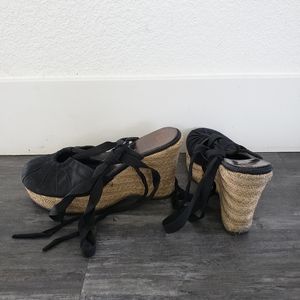 Black Wrapped Up Ellemenno Wedge Sandal